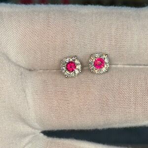 Elegant Pink Stud Earrings
